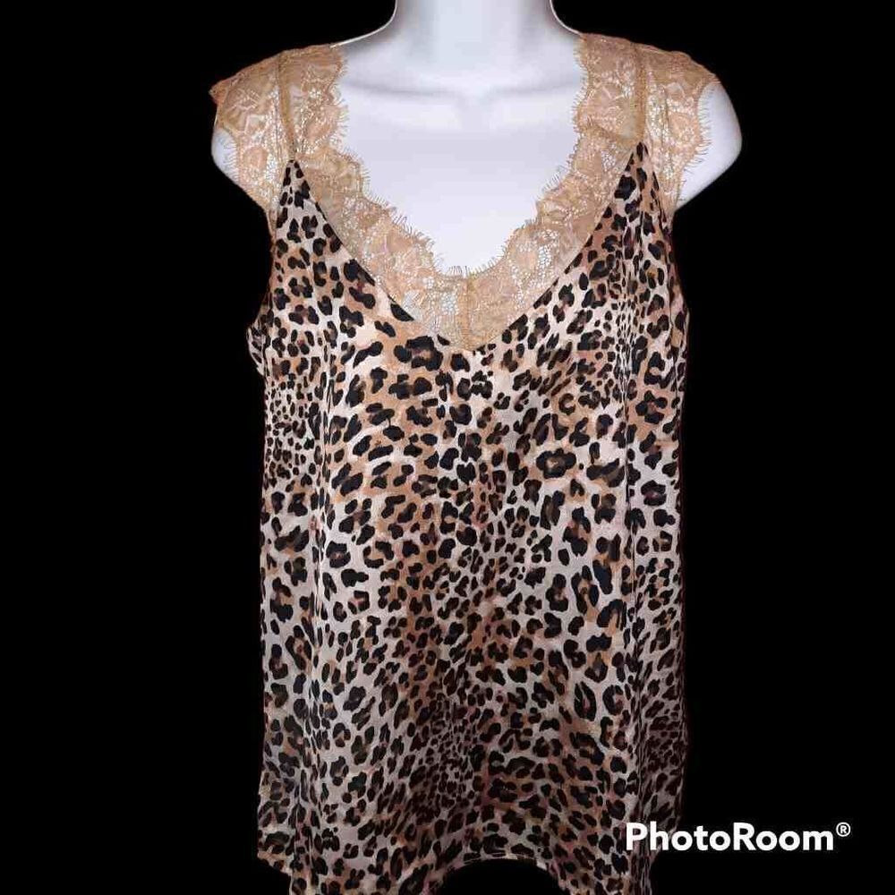 Leopard Print Lace trim camisole
